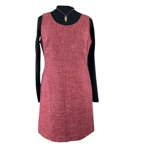 Vintage Heathered Red Linen Dress - Picture 1 of 6